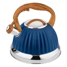 Hr751-blue Lorren Home Trends Modern Stovetop Tea Kettle With Wooden Look Handle Navy Blue