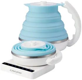 Loutytuo 791537865353 Ultrathin Food Grade Silicone Travel Foldable Electric Kettle Variable Temper