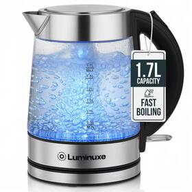 Luminuxe Ew-1070 1.7l Glass Electric Kettle 1500w Speed-boil Water Boiler With Auto Shut-off
