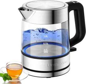 1500w Luukmonde 313113732752 Electric Kettle 1l Small Glass Tea Hot Water Boiler Wi
