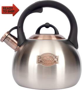 Luxgrace 445002168113 3.1 Quart Teal Whistling Tea Kettle For Stove Top Food Grade Stainless Steel