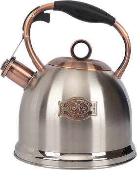 Luxgrace 445005061008 Whistling Stovetop Tea Kettle Food Grade Stainless Steel Hot Water Fast To Boil