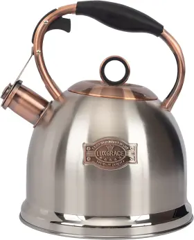 Luxgrace 711181546361 Whistling Stovetop Tea Kettle Food Grade Stainless Steel Hot Water Fast To Boil