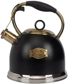 Luxgrace 744759940452 Tea Kettle -3.0 Quart Kettles Stovetop Whistling Teapot Stainless Steel