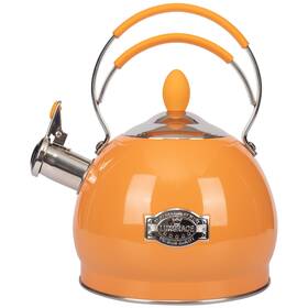 Luxgrace T13-orange Whistling Tea Kettle Stainless Steel Teapot Teakettle For Stovetop Induction Sto