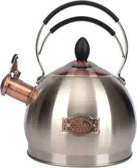 T13-silver Luxgrace Whistling Tea Kettle Stainless Steel Teapot Teakettle For Stovetop Induction St