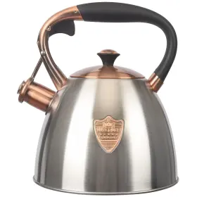 T15-silver-rw Luxgrace Stainless Steel Tea Kettle 2.9 Quart Stovetop Whistling Teapot Durable Design