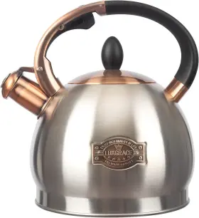 T16-silver Luxgrace Whistling Tea Kettle Classic Teapot Stainless Steel Cool Grip For Stovetop