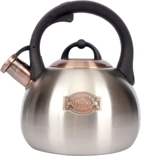 T17-silver-rw Luxgrace 3.1 Quart Teal Whistling Tea Kettle For Stove Top Food Grade Stainless Steel