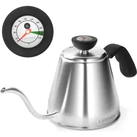 Luxhaus 647946975216 Pour Over Kettle - Gooseneck With Thermometer Coffee And Tea Maker F