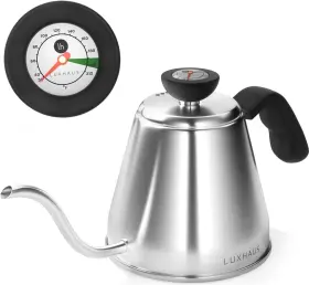 Luxhaus 705353923869 Pour Over Kettle - Gooseneck With Thermometer Coffee And Tea Ma