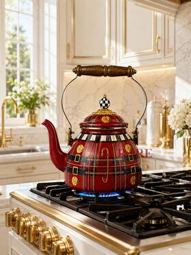 Mackenzie-childs 89257-1130 Mackenzie-childs Kilted Special Edition Courtly Tea Kettle 2 Quart New No Box