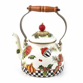 89257-2133 Mackenzie-childs Deck The Halls 2 Quart Tea Kettle