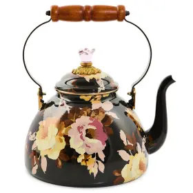 B0f5y17pql Mackenzie-childs Enamel Tea Kettle Decorative For Stovetop 3 Quarts