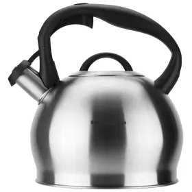 Magefesa 810576033551 Silver Stainless Steel Whistling Tea Kettle 3.1 Qts Satin-polished Exterior