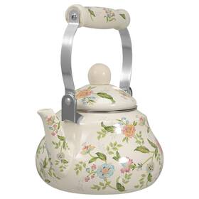 Magiclulu 2795m418mt57sic4nmmak4 Vintage Enamel Tea Kettle Floral Enameled Pot With Infuser Hot Water Ket