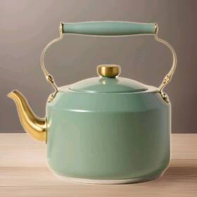 Magnolia 199268543197 Hearth And Hand With 2 Quart Coated Stainless Steel Teapot Tea Kettle Olive