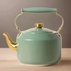 Magnolia 199268543197 Hearth And Hand With 2 Quart Coated Stainless Steel Teapot Tea Kettle Olive