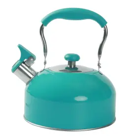 08887031000757 Mainstays Compatible Stovetop Kettle Stainless Steel Turquoise 8.30 X 7.20 8.70 In