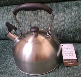 Mainstays 895176126168 1.8-liter Whistling Tea Kettle Stainless Steel Nwt