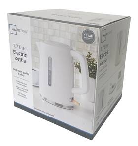 Mainstays Ms8400778514-3-21 1.7l Electric Kettle Color White New Condition Automatic Shut-off