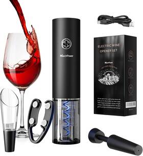 Marchpower Gr-kc-0500-bk Electric Wine Bottle Opener Set Portable Cordless Black