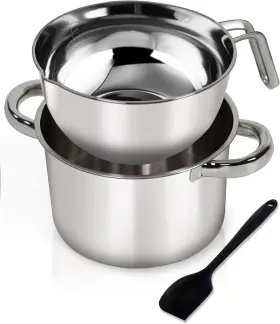 Marsheepy 313088613681 Double Boiler Pot Set 1250ml/1.1 Quart Mixing Bowl For Chocolate Melting 2200ml