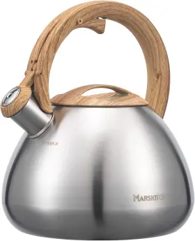 Marskitop 313041163192 Tea Pot For Stove Top 2.6 Quart Stainless Steel Kettle Stovetop W