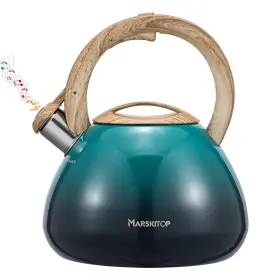 Marskitop 768490029412 Whistling Tea Kettle For Stove Top 2.6 Quart Food Stainless Steel Teapot