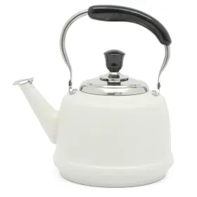 Martha Stewart 085081626745 Kingstree Large 2 Quart Heavy Gauge Stainless Steel Whistling Tea Kettle - Linen
