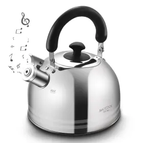 Mch4978 Maxcook 3.17 Quart Mirror Polish Whistling Tea Kettle Anti-heat Handle Stainless Steel