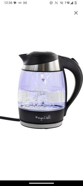Megachef 383853 1.8l Electric Automatic Glass Kettle Black Stainless Steel
