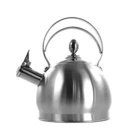 Megachef 744110568387 12-cup Brushed Silver Stainless Steel Whistling Kettle