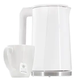 93655269 Megachef 1.7l Double Wall Stainless Steel Electric Tea Kettle White 1000w