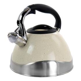 Megachef Mgktl-1039 3 Liter Stainless Stovetop Whistling Kettle In Light Tan Speckle