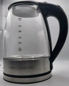 1500w Megawise 734257516921 1.8l Healthy Electric Kettle Borosilicate Glass Tea