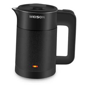 Meison 768490396811 0.6l Small Electric Kettles Stainless Steel Travel Mini Hot Water Boiler Black