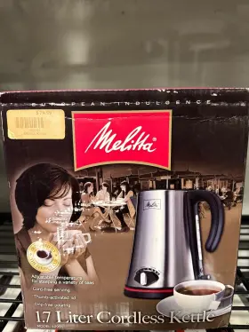 40991 Melitta 1.7 Liter Cordless Kettle - New In Box