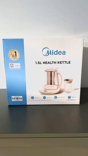 Midea Mkh15180cga 1.5l Electric Health Kettle Tea Basket Glass And Stainless Steel