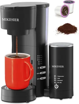 Zj-cm36a02 Mikesier 3in1 Single Serve Coffee Maker For K Cup And Ground Small Machine Black