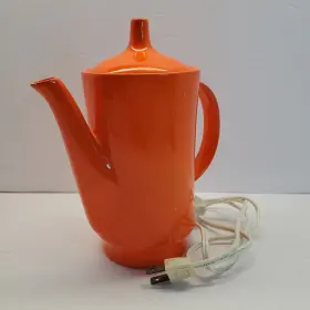 83i04 Minamiyama Seitosho Electric Teapot Vintage 70s Orange Tested And Works