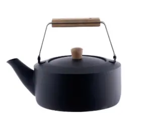 Cha-12 Miyazaki Seisakusho Large Tea Kettle Black - Suitable For Gas Induction
