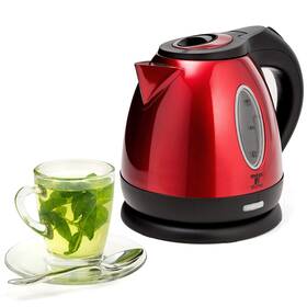 Moss & Stone Fr-tea-22h-1402 1.2l Stainless Steel Small Electric Kettle Red Color Cordless 1500w Fast Boi