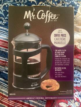 Mr. Coffee 085081154842 Mr. Brivio Press-28 Oz. Glass With Fine Mesh Filter And Scoop New
