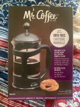 Press-28 Mr. Coffee 085081154842 Brivio Oz. Glass With Fine Mesh Filter And Scoop New