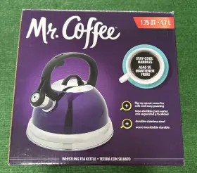 127554.01 Mr. Coffee Flintshire 1.75 Quart Whistling Stovetop Tea Kettle In Purple