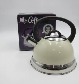Mr. Coffee 137420.01 Mr. Flintshire Stainless Steel Whistling Tea Kettle With Nylon Handle New
