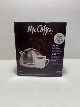 Mr. Coffee 313045581527 Tea Kettle Stainless Steel 1.9 Quart Stovetop Hot Water Pot