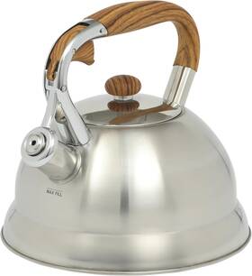 Mr. Coffee 313097152102 Mr. Woodmont 2-quart Stainless Steel Tea Kettle With Wood Handle Stoveto