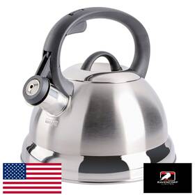 Mr. Coffee B00f9u0t52 Mr. Flintshire Stainless Steel Whistling Tea Kettle 1.75-quart Brushed